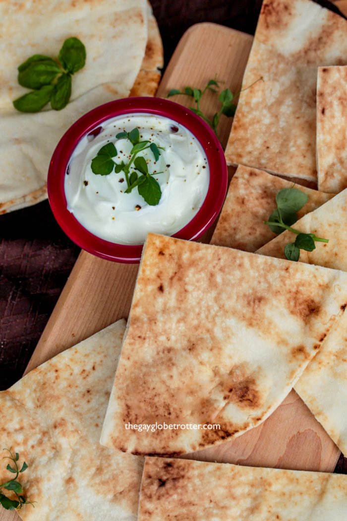 Homemade Greek pita bread is one of my favorite snacks!