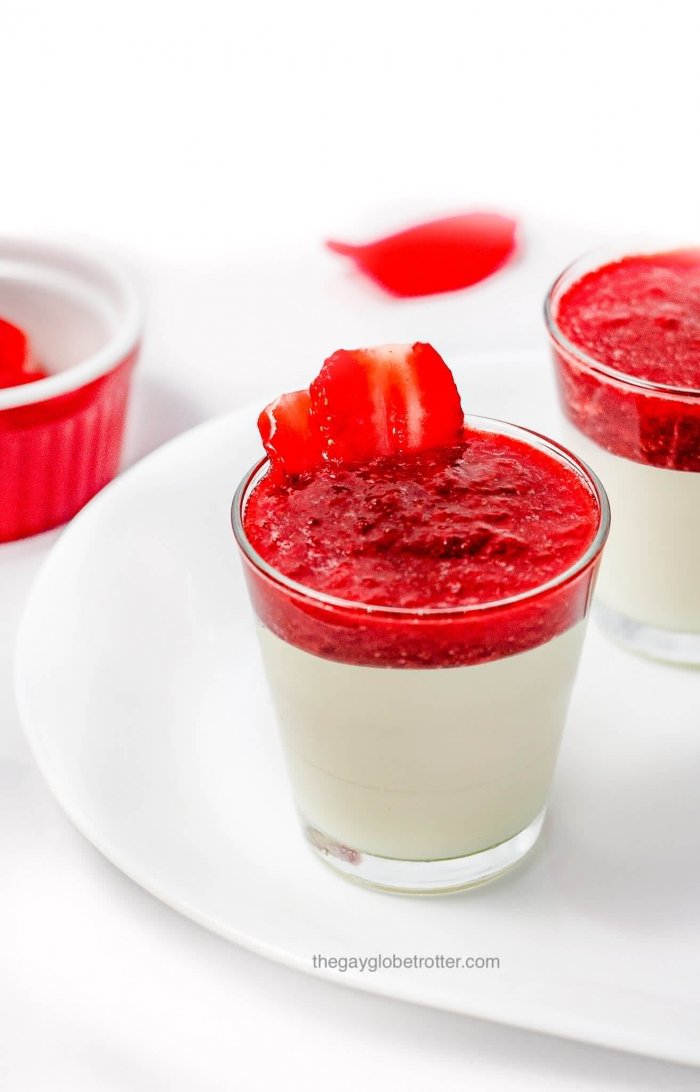 Delicious strawberry panna cotta